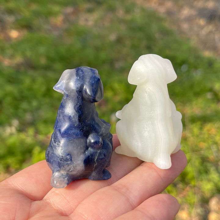 Natural Crystal Carving Playful Drumming Dog