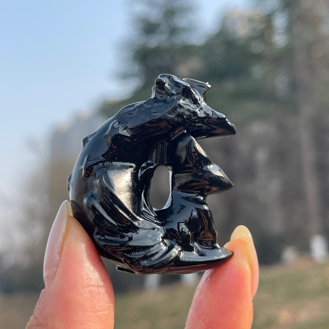 Natural Crystal Carving Moon Nine-Tailed Fox