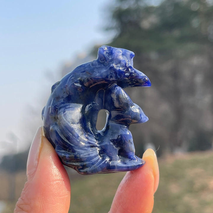 Natural Crystal Carving Moon Nine-Tailed Fox