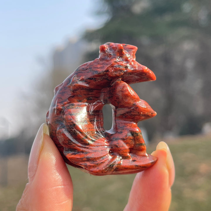 Natural Crystal Carving Moon Nine-Tailed Fox