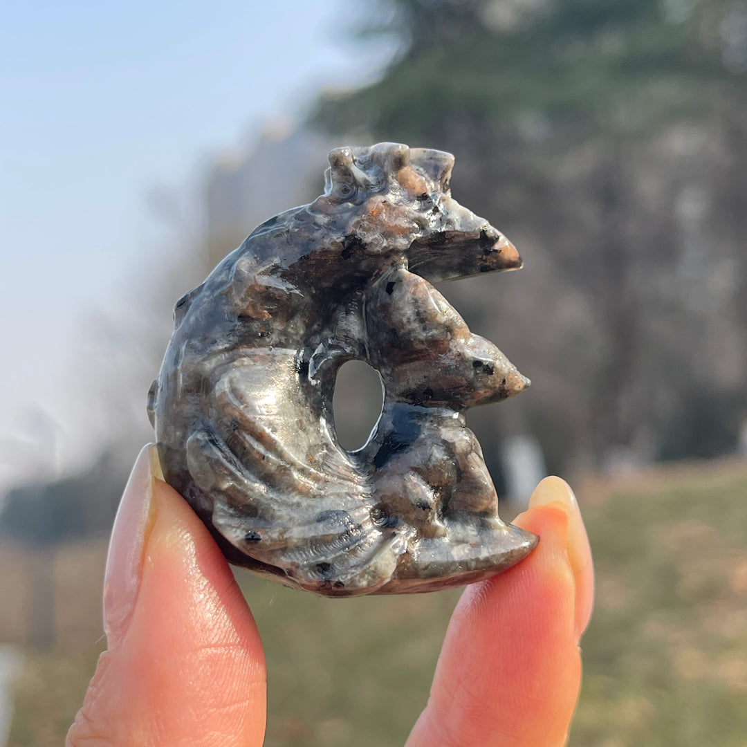 Natural Crystal Carving Moon Nine-Tailed Fox