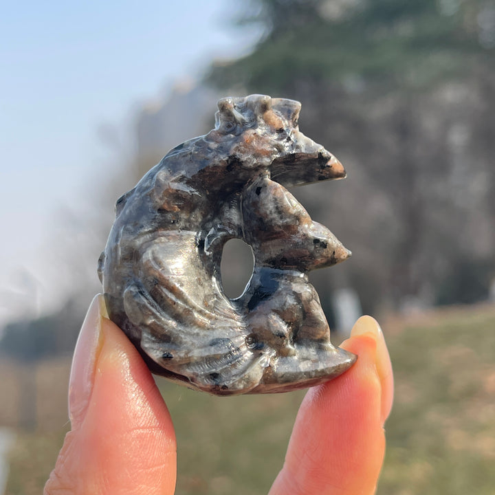 Natural Crystal Carving Moon Nine-Tailed Fox