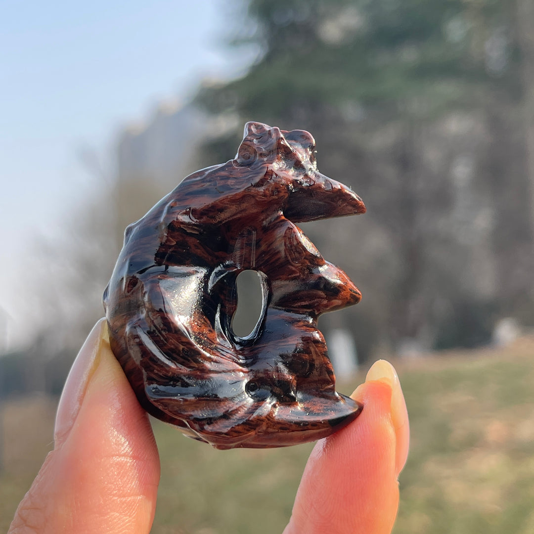 Natural Crystal Carving Moon Nine-Tailed Fox