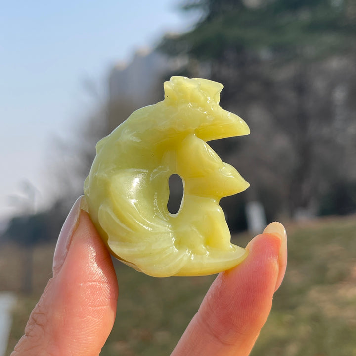 Natural Crystal Carving Moon Nine-Tailed Fox