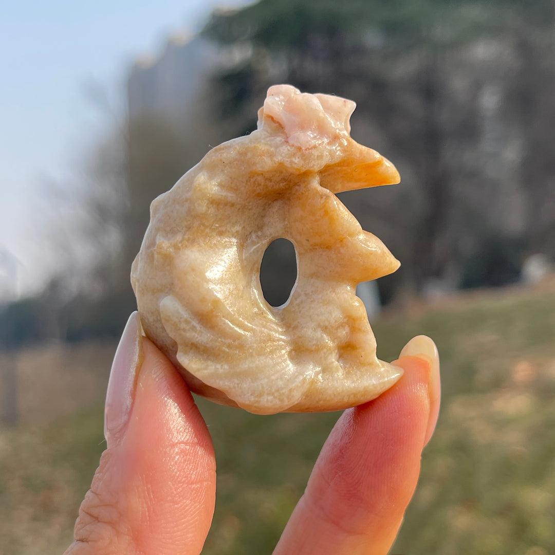 Natural Crystal Carving Moon Nine-Tailed Fox
