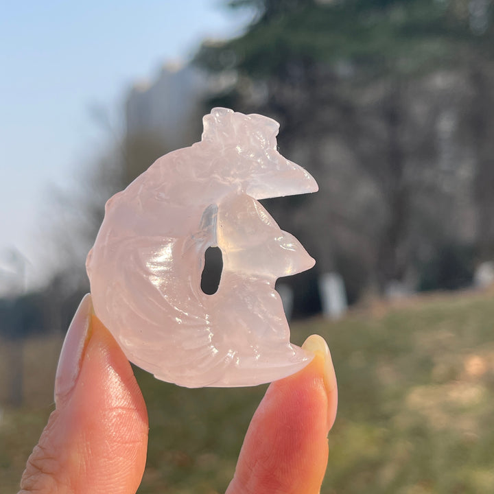 Natural Crystal Carving Moon Nine-Tailed Fox