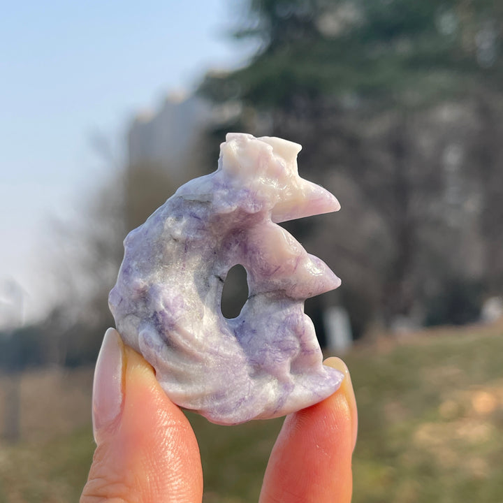 Natural Crystal Carving Moon Nine-Tailed Fox