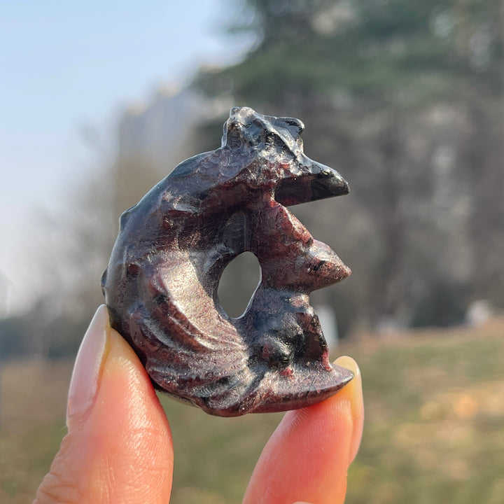 Natural Crystal Carving Moon Nine-Tailed Fox