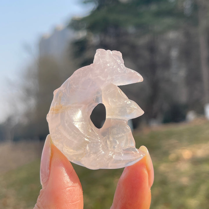 Natural Crystal Carving Moon Nine-Tailed Fox