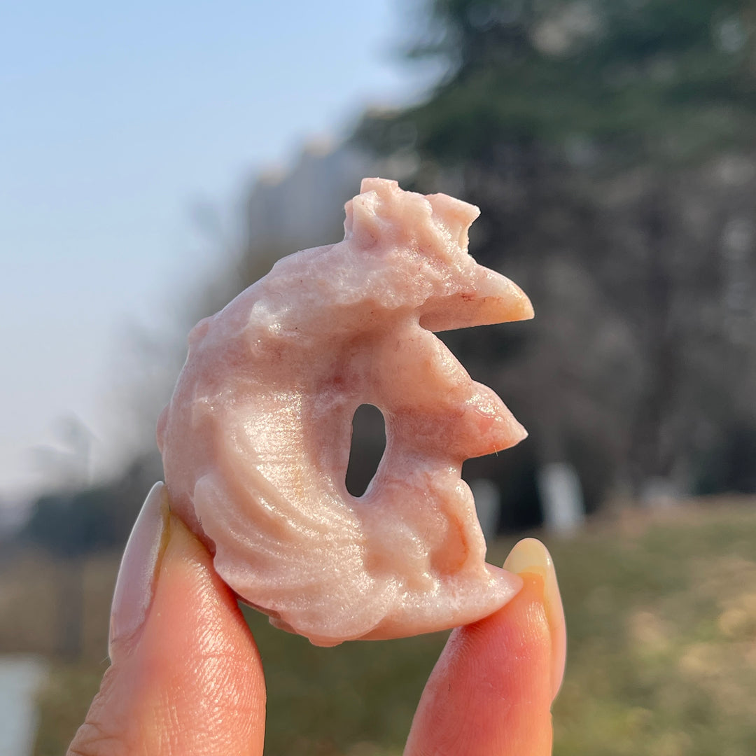 Natural Crystal Carving Moon Nine-Tailed Fox