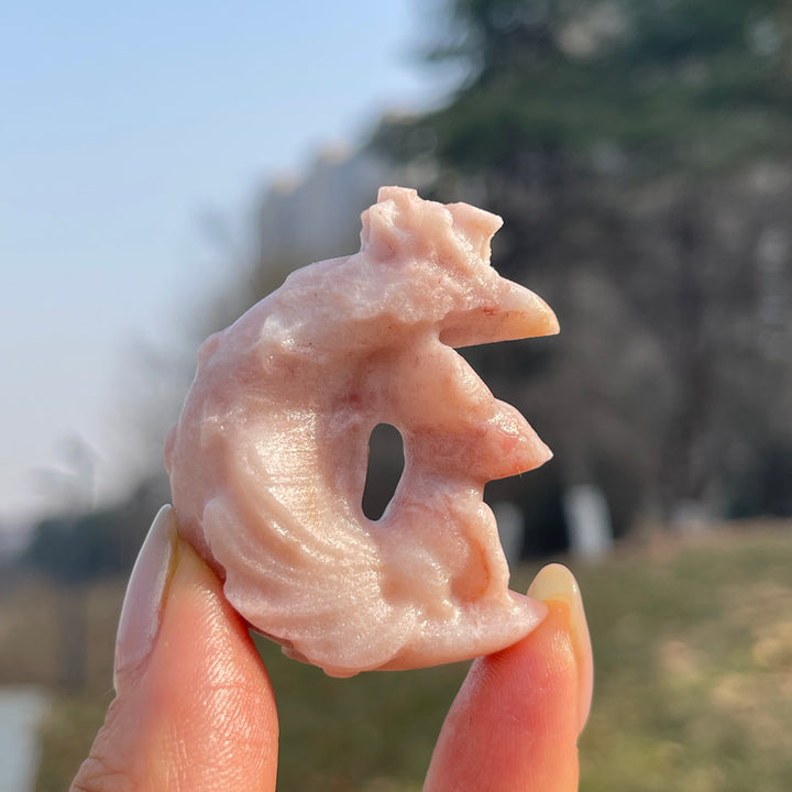 Natural Crystal Carving Moon Nine-Tailed Fox