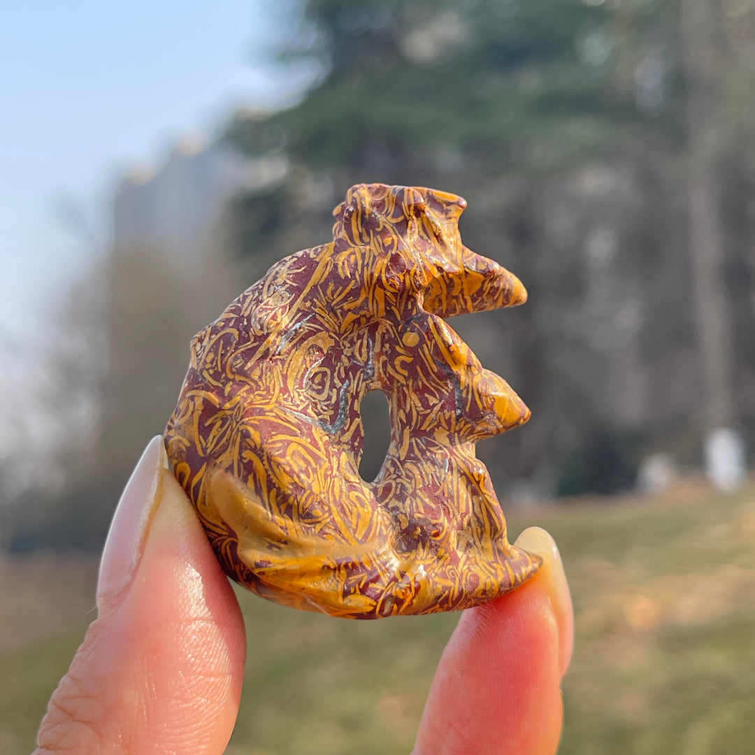 Natural Crystal Carving Moon Nine-Tailed Fox