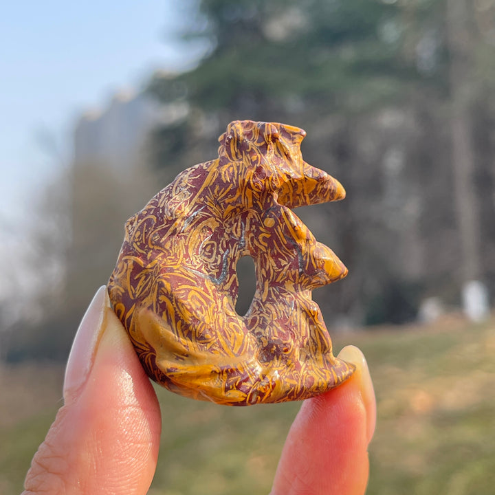 Natural Crystal Carving Moon Nine-Tailed Fox