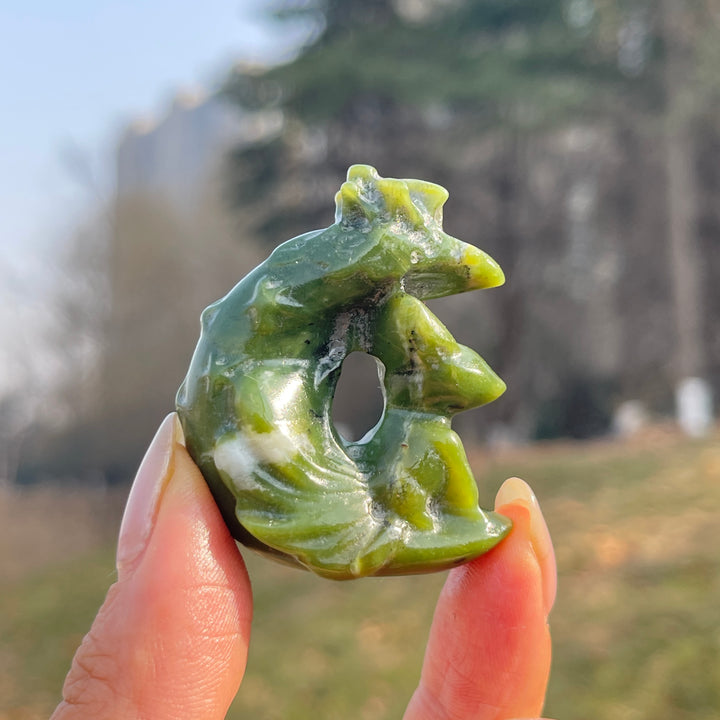 Natural Crystal Carving Moon Nine-Tailed Fox
