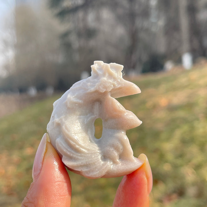 Natural Crystal Carving Moon Nine-Tailed Fox