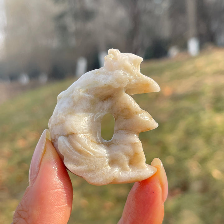 Natural Crystal Carving Moon Nine-Tailed Fox