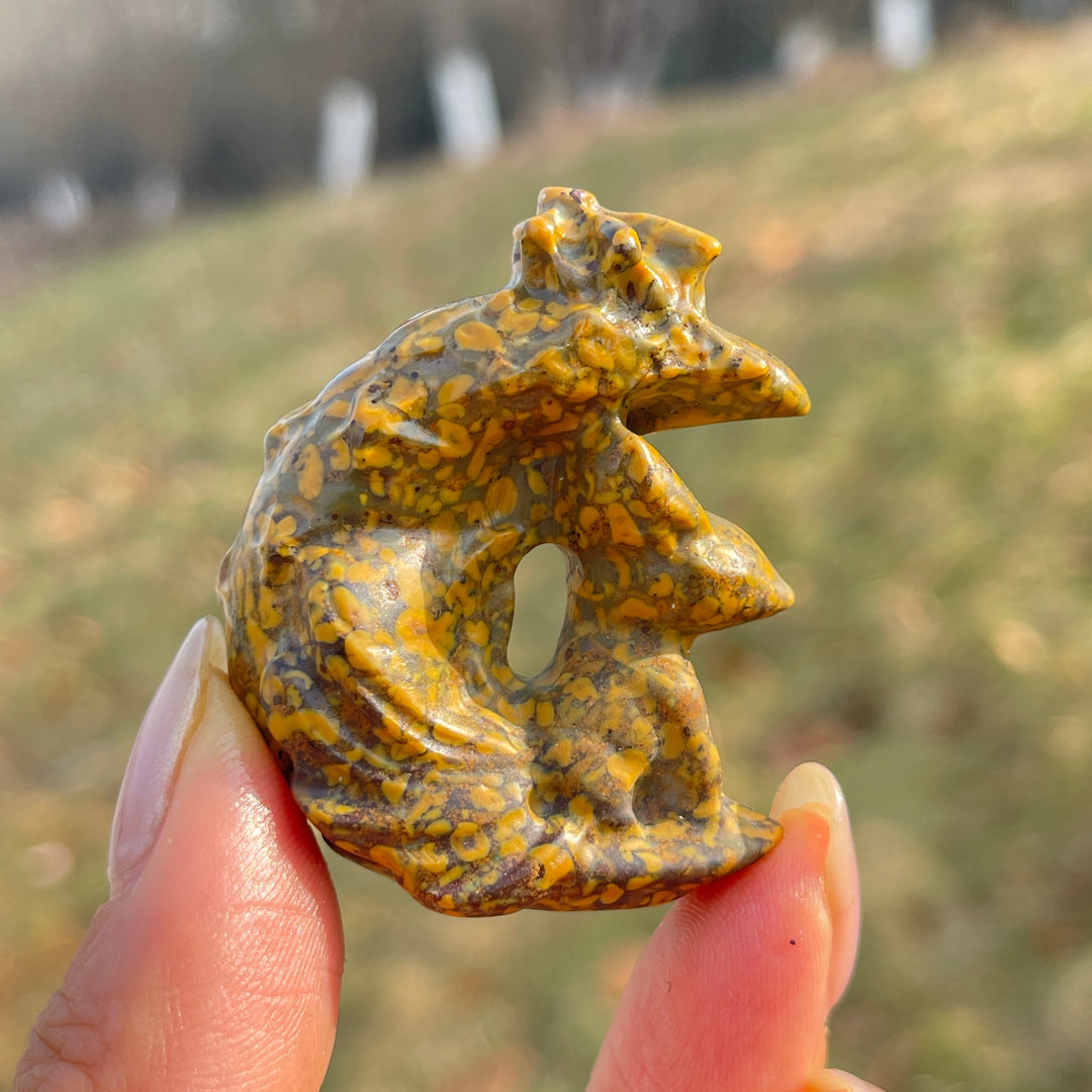 Natural Crystal Carving Moon Nine-Tailed Fox