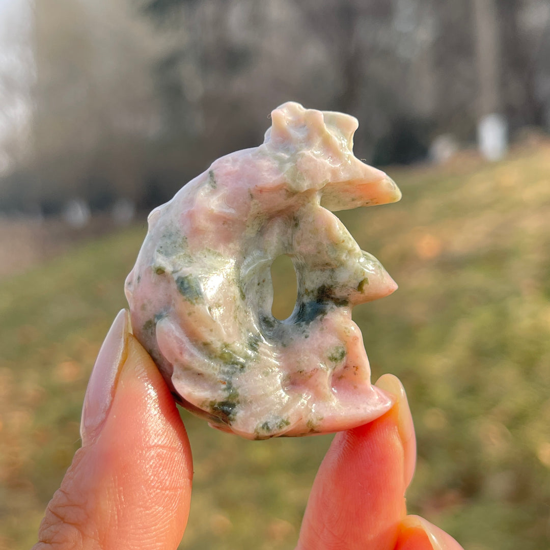 Natural Crystal Carving Moon Nine-Tailed Fox