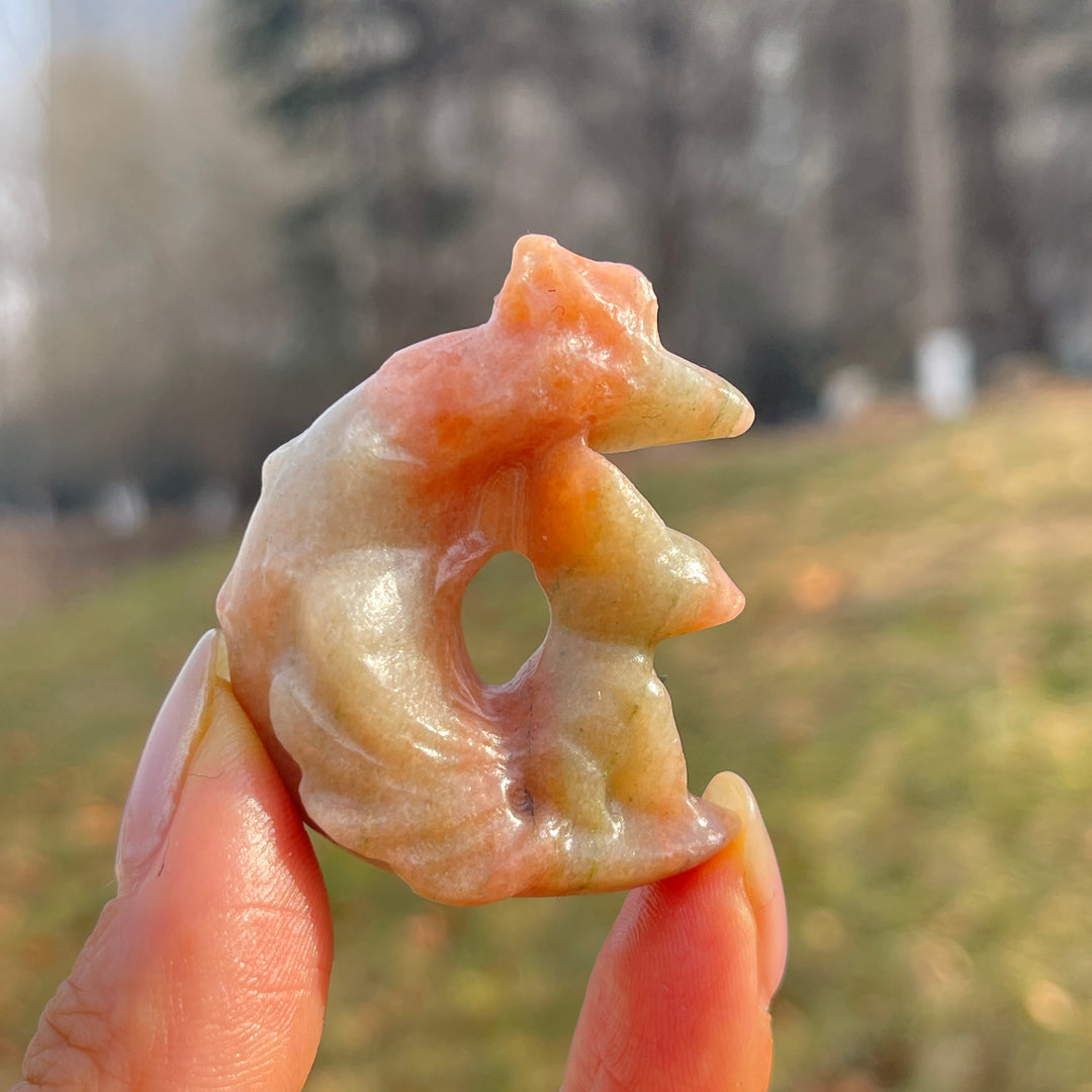 Natural Crystal Carving Moon Nine-Tailed Fox