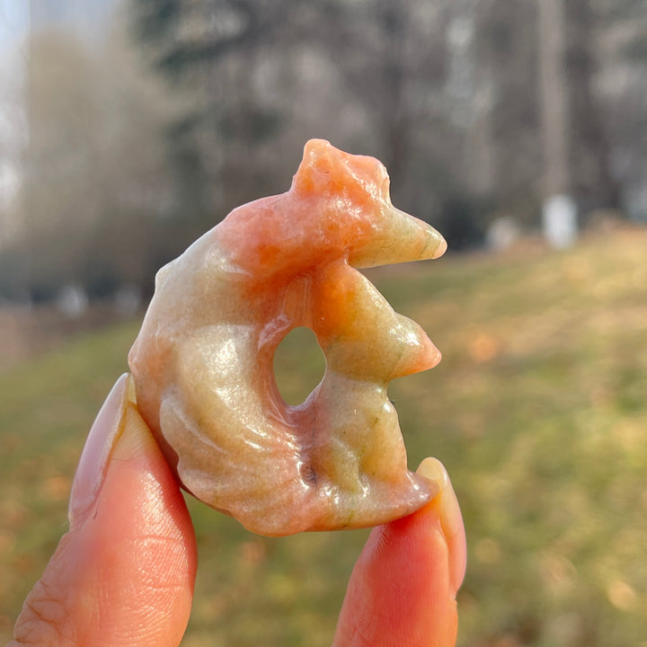 Natural Crystal Carving Moon Nine-Tailed Fox