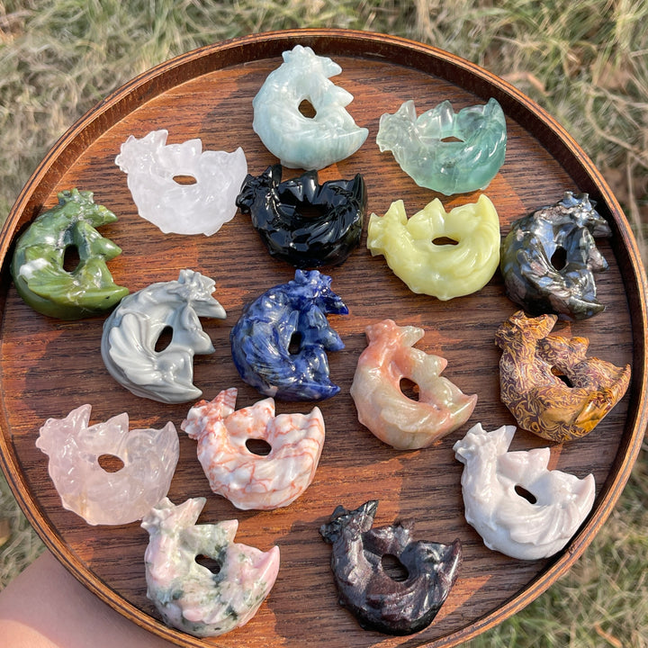 Natural Crystal Carving Moon Nine-Tailed Fox