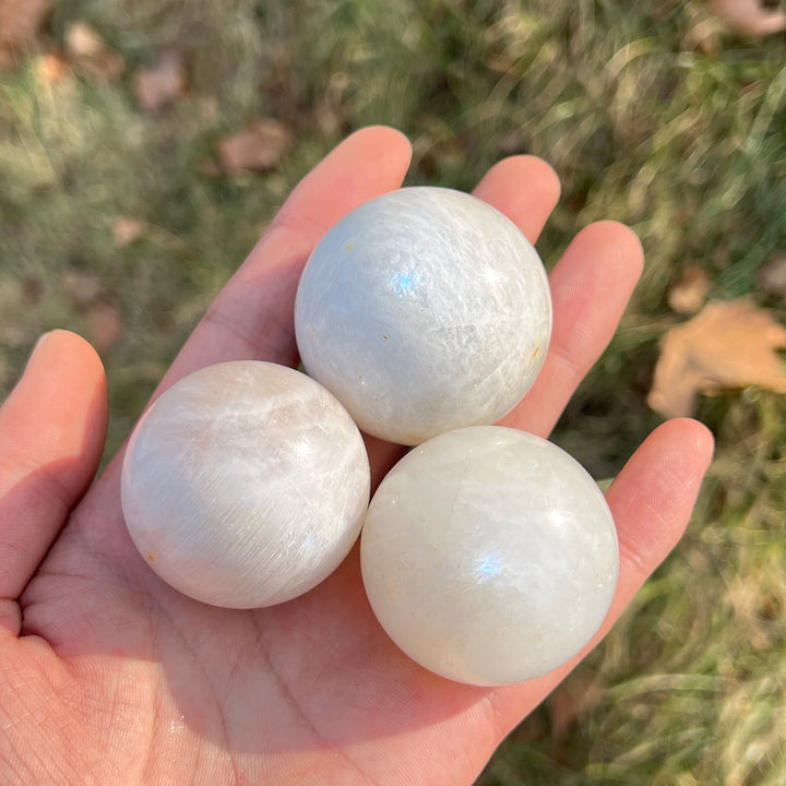 Natural White Moonstone Sphere