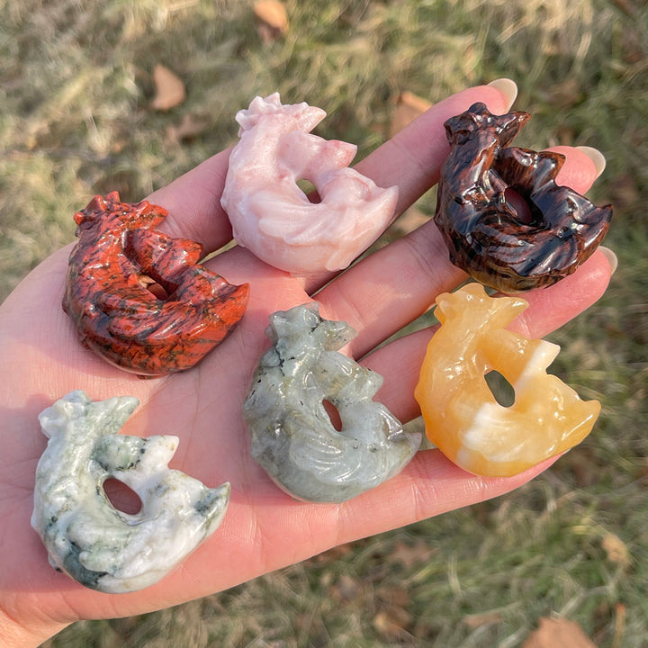 Natural Crystal Carving Moon Nine-Tailed Fox