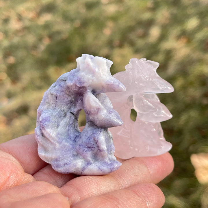 Natural Crystal Carving Moon Nine-Tailed Fox