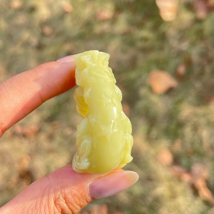 Natural Crystal Carving Moon Nine-Tailed Fox