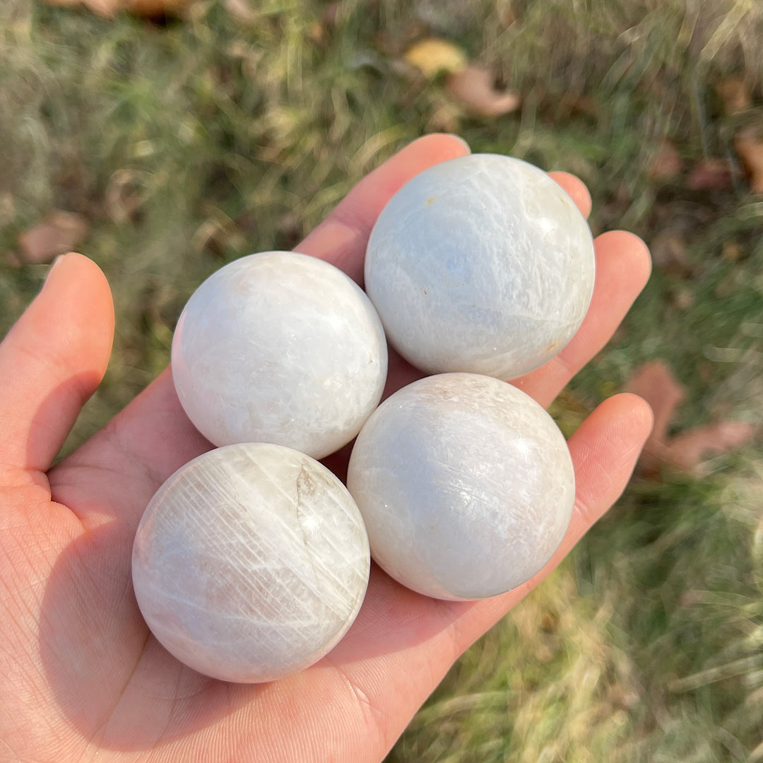 Natural White Moonstone Sphere