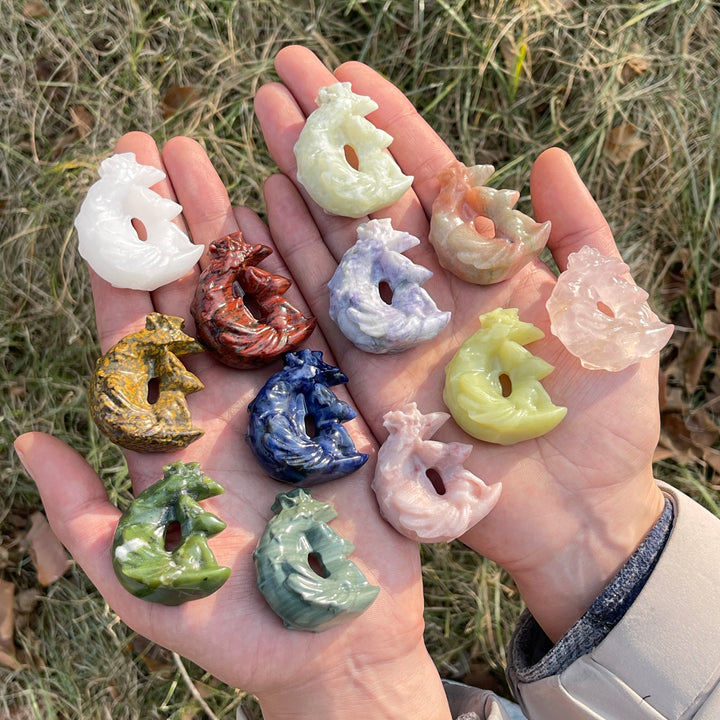 Natural Crystal Carving Moon Nine-Tailed Fox