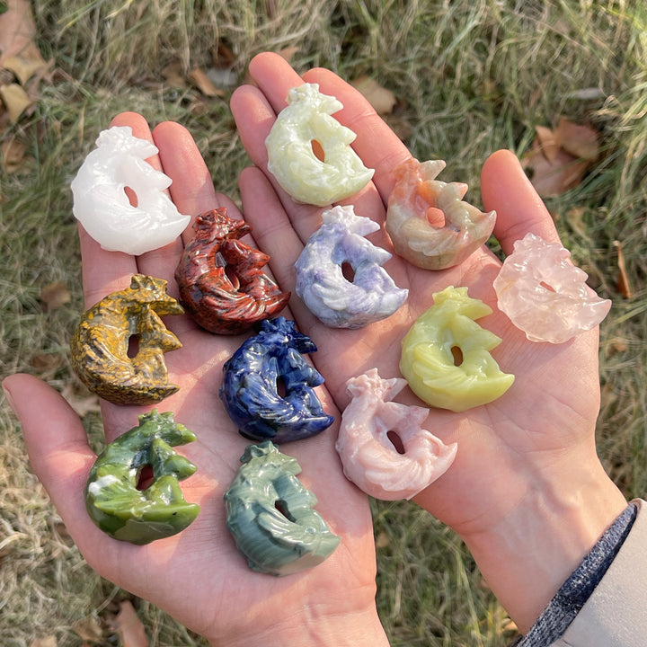 Natural Crystal Carving Moon Nine-Tailed Fox