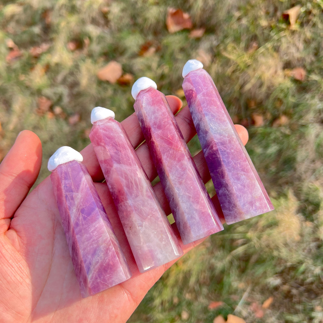 Natural Crystal Purple Rose Quartz Point