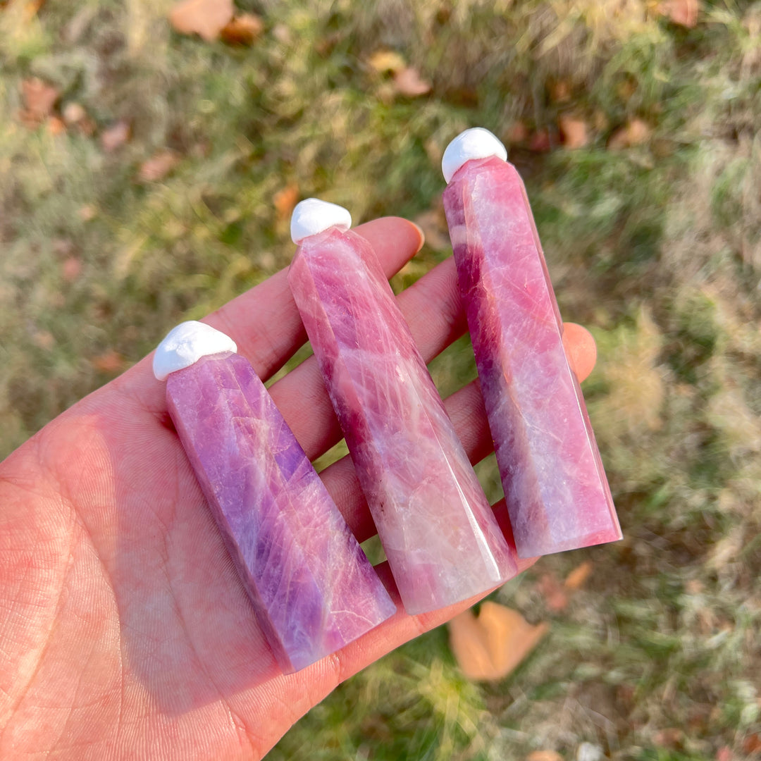 Natural Crystal Purple Rose Quartz Point