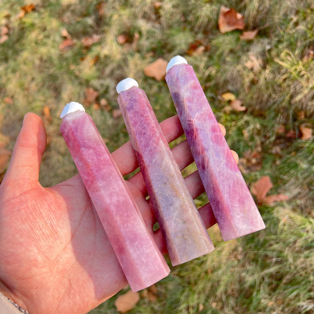 Natural Crystal Purple Rose Quartz Point