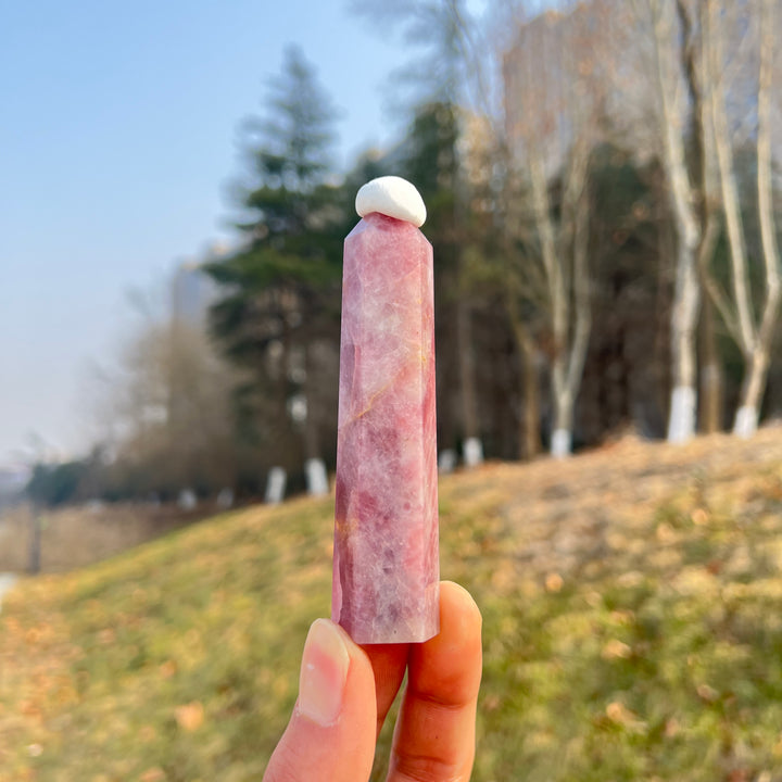 Natural Crystal Purple Rose Quartz Point