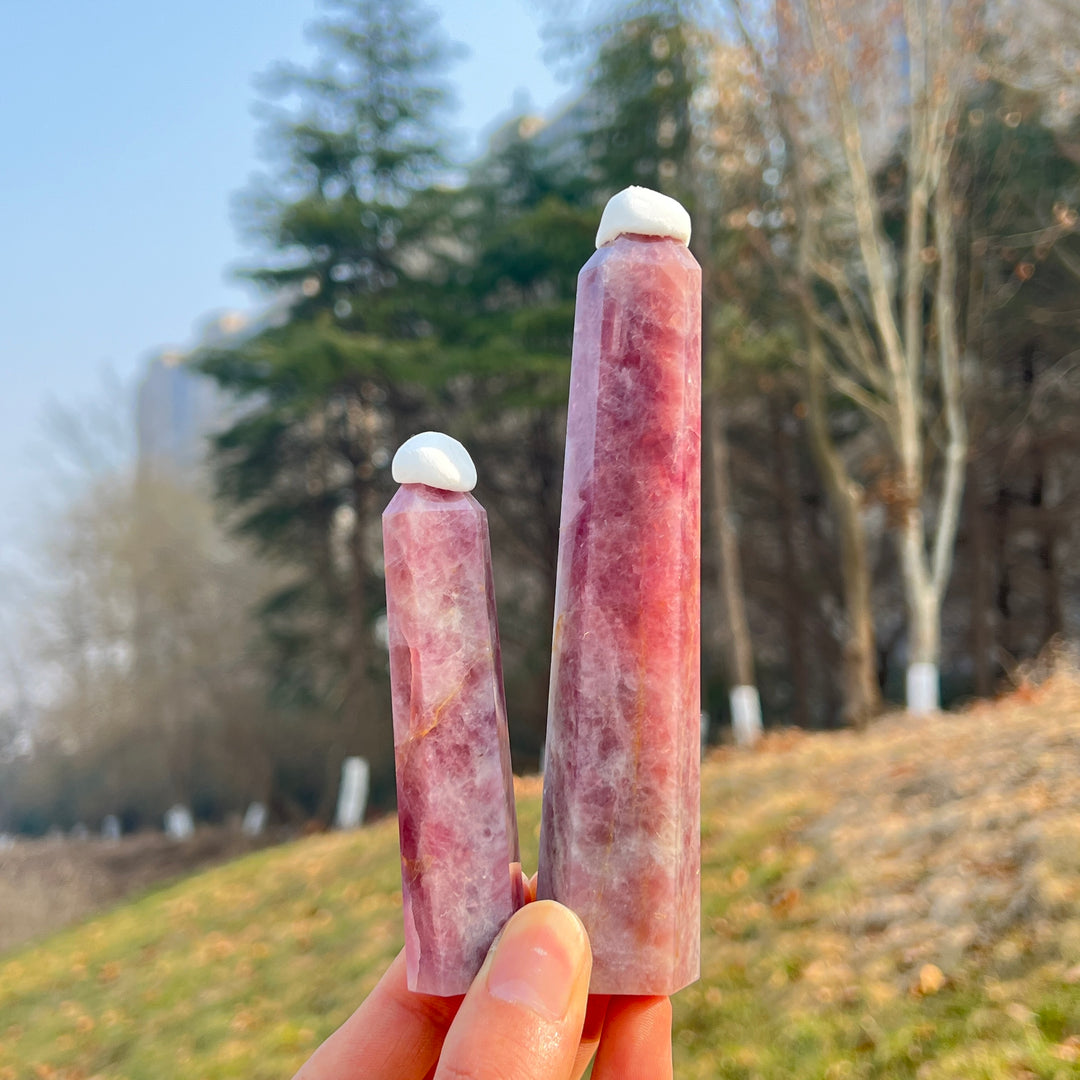 Natural Crystal Purple Rose Quartz Point