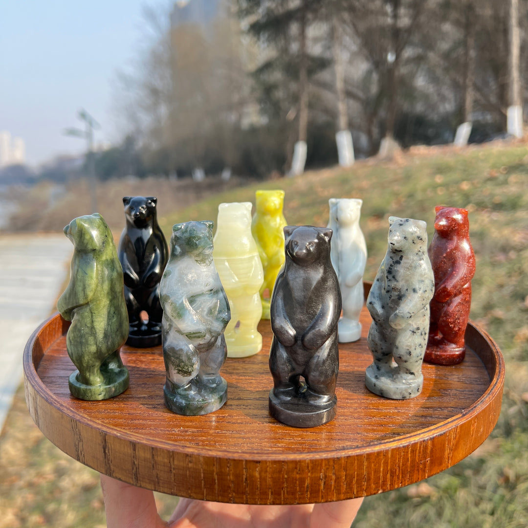 Natural Crystal Carving Standing Bear