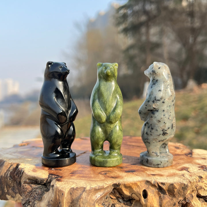 Natural Crystal Carving Standing Bear