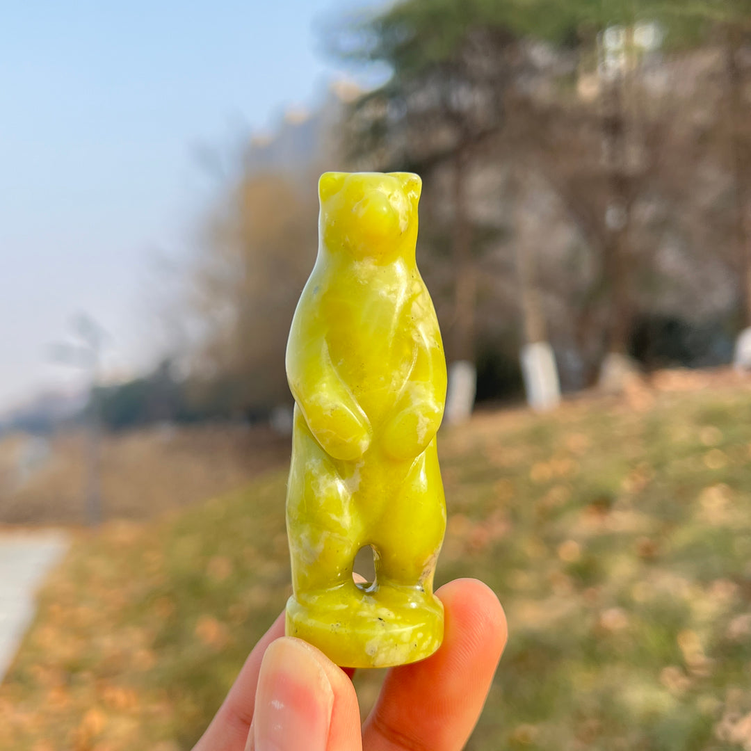 Natural Crystal Carving Standing Bear