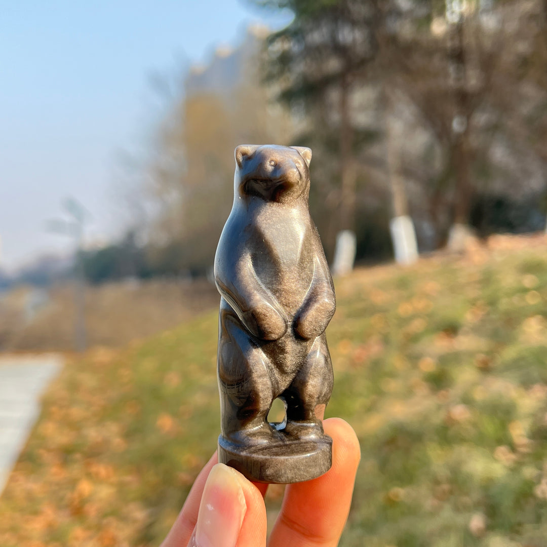 Natural Crystal Carving Standing Bear