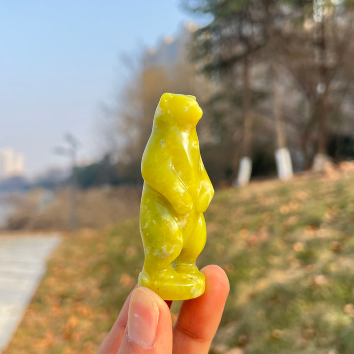 Natural Crystal Carving Standing Bear