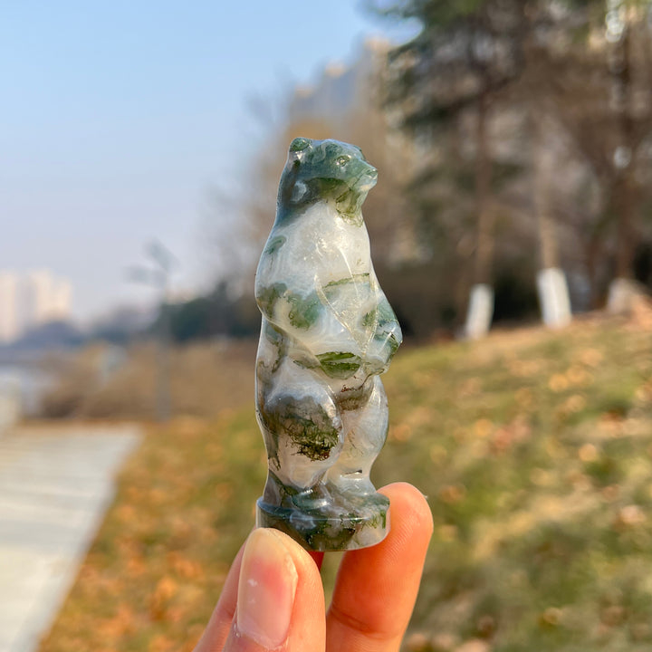 Natural Crystal Carving Standing Bear