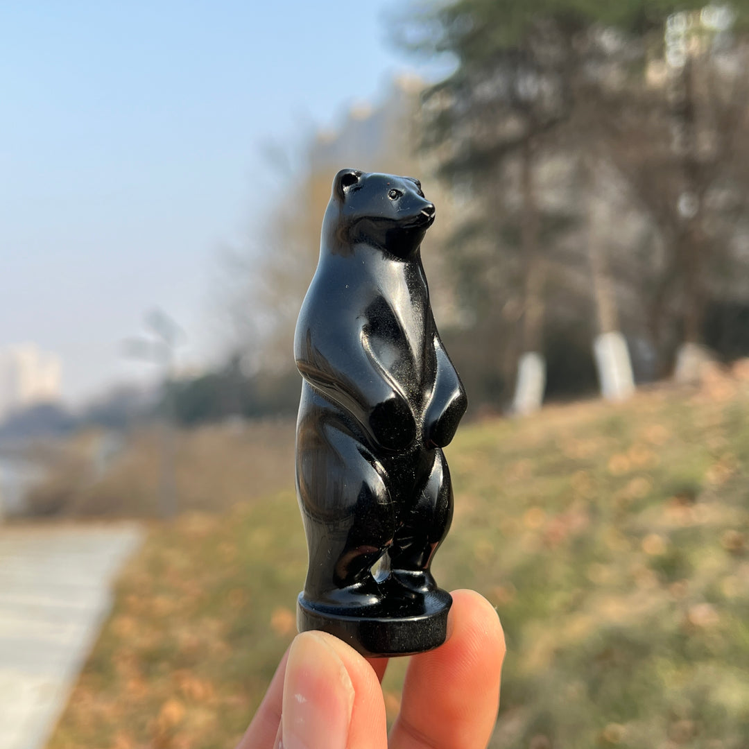 Natural Crystal Carving Standing Bear