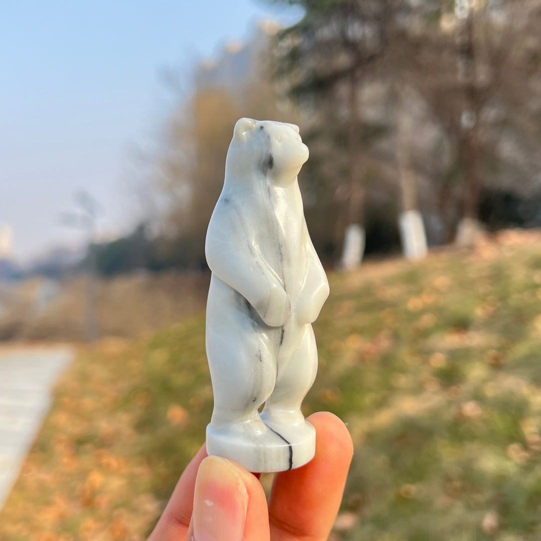 Natural Crystal Carving Standing Bear
