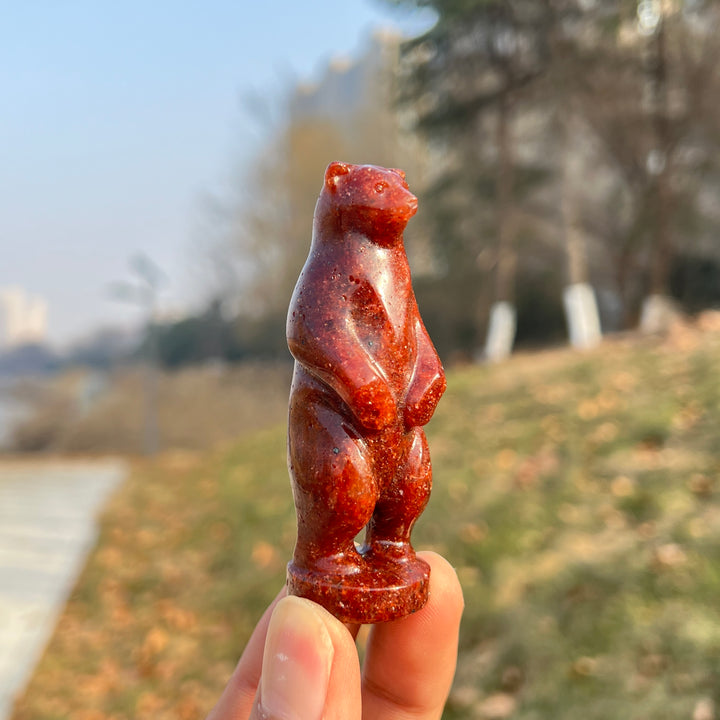 Natural Crystal Carving Standing Bear