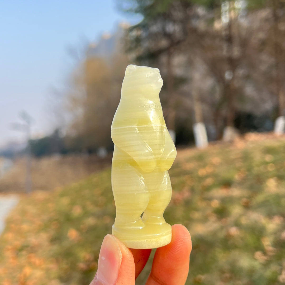 Natural Crystal Carving Standing Bear