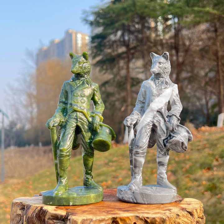 Natural Crystal Carving Gentleman Werewolf