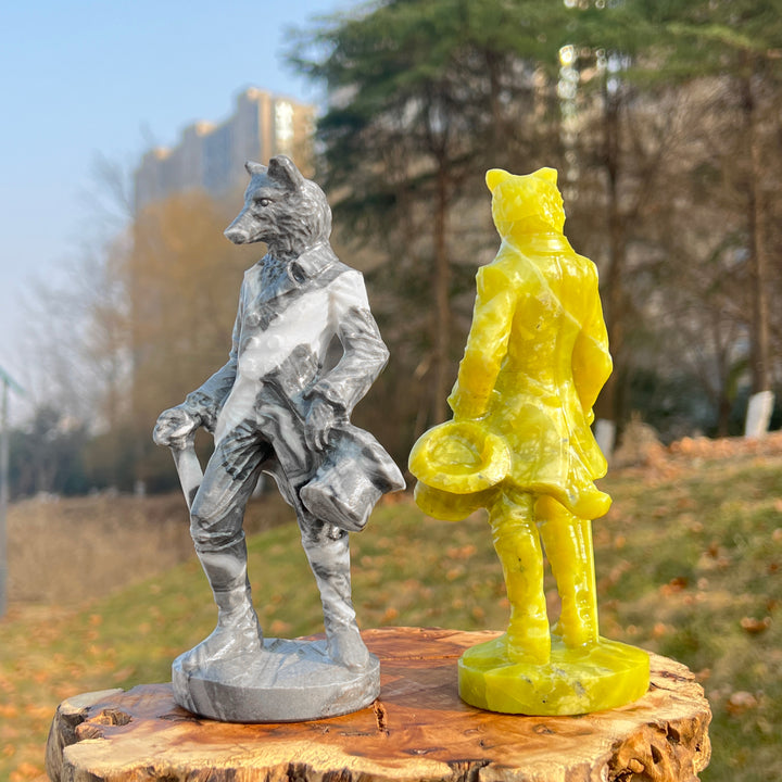 Natural Crystal Carving Gentleman Werewolf