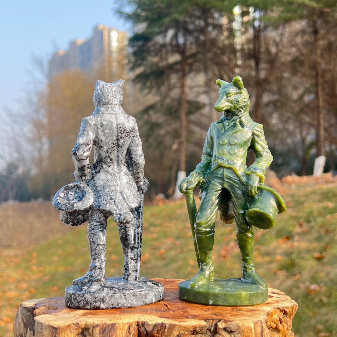 Natural Crystal Carving Gentleman Werewolf